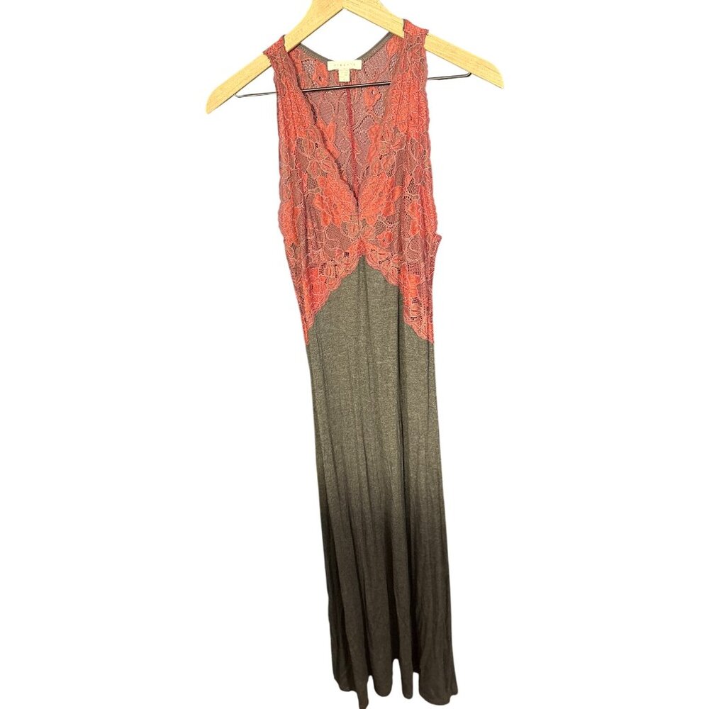 Fleurt M/L Womens Lace Nightgown With Floral Detail & Racerback Design Rayon Ble